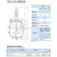 F-typed 1000L-2000L Glass Lined reactor